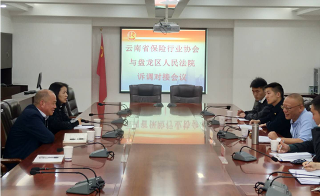 云南省保险行业协会与盘龙区人民法院 就诉调对接工作开展交流座谈